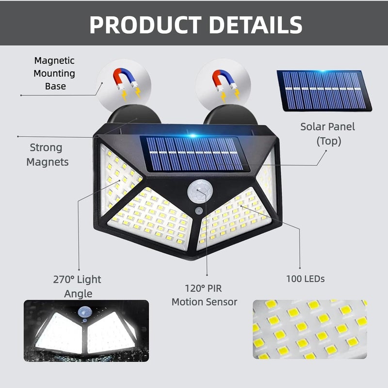 Silanit 2 Pack Magnetic RV Solar Light, Motion Sensor Porch and Awning Lights, Solar Charged, RV Accessories for Outside, Multiple Modes, Compact for Campers Trailers - Image 2